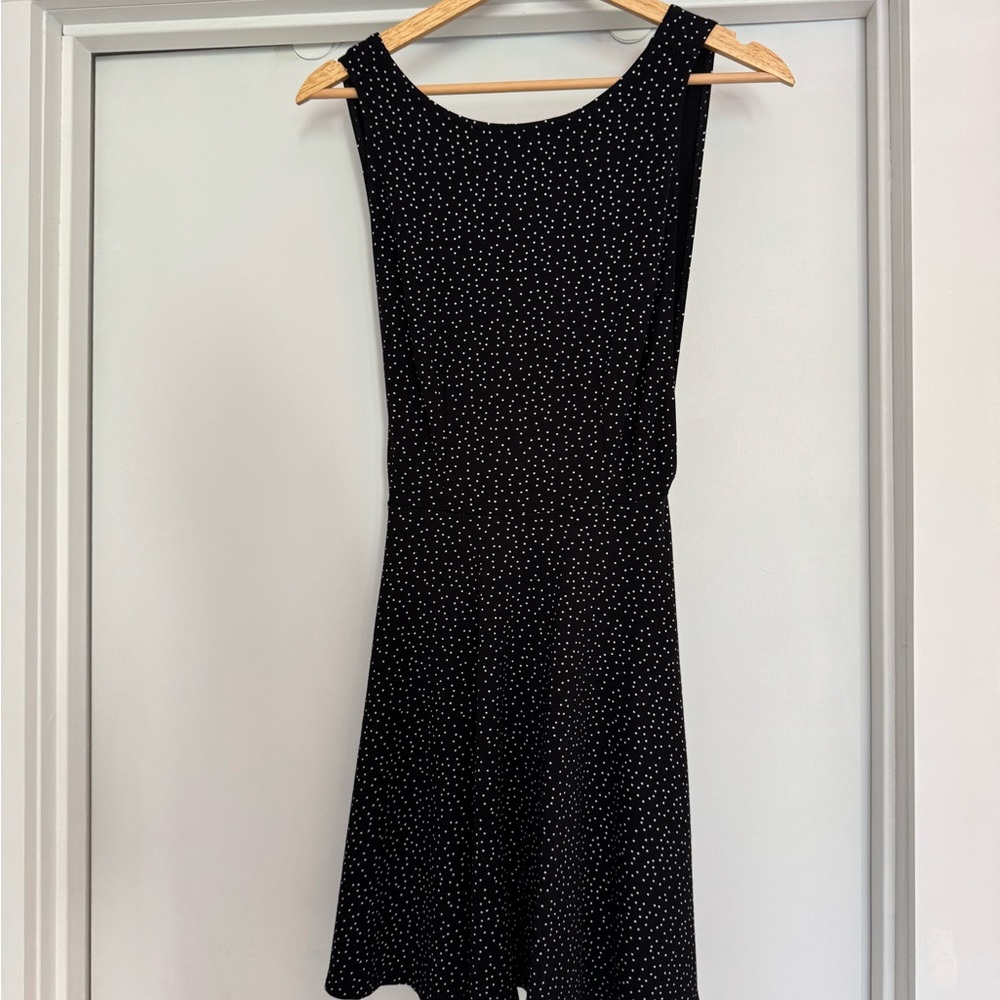 American Apparel Black Mini Dress with White Dots